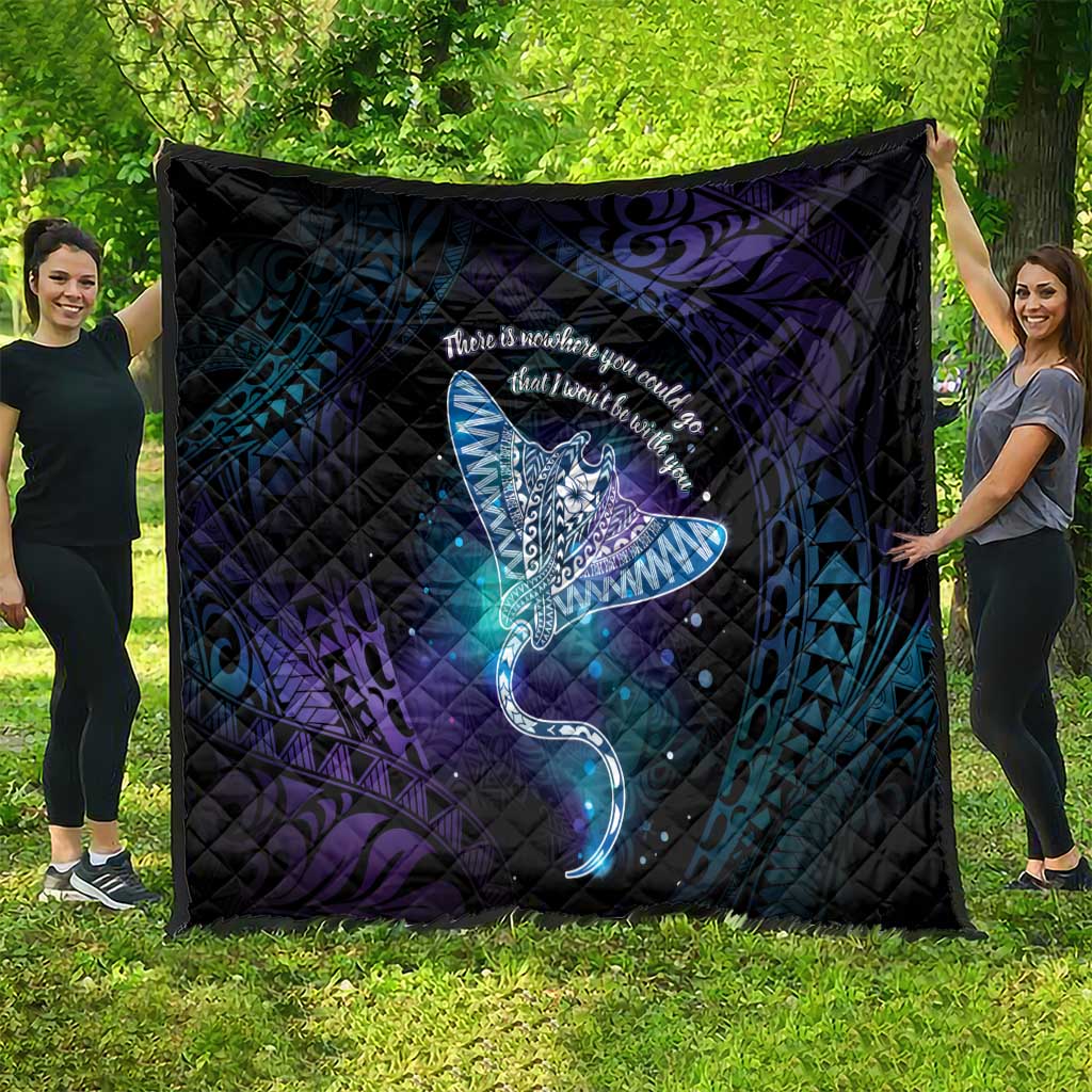 Polynesian Tala Manta Ray Quilt Nowhere You Could Go That I Won't Be With You - Polynesian Pride
