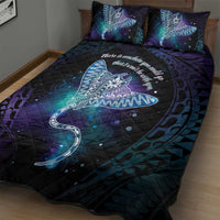 Polynesian Tala Manta Ray Quilt Bed Set Nowhere You Could Go That I Won't Be With You - Polynesian Pride