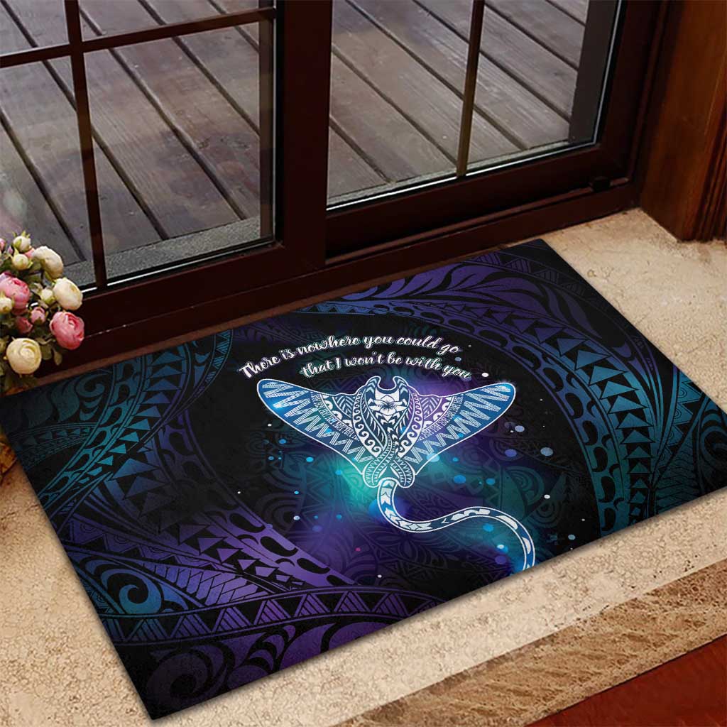 Polynesian Tala Manta Ray Rubber Doormat Nowhere You Could Go That I Won't Be With You - Polynesian Pride