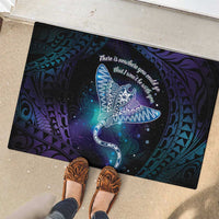 Polynesian Tala Manta Ray Rubber Doormat Nowhere You Could Go That I Won't Be With You - Polynesian Pride