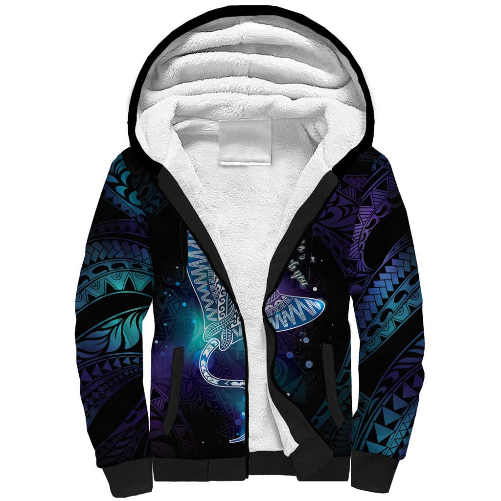 Polynesian Tala Manta Ray Sherpa Hoodie Nowhere You Could Go That I Won't Be With You - Polynesian Pride