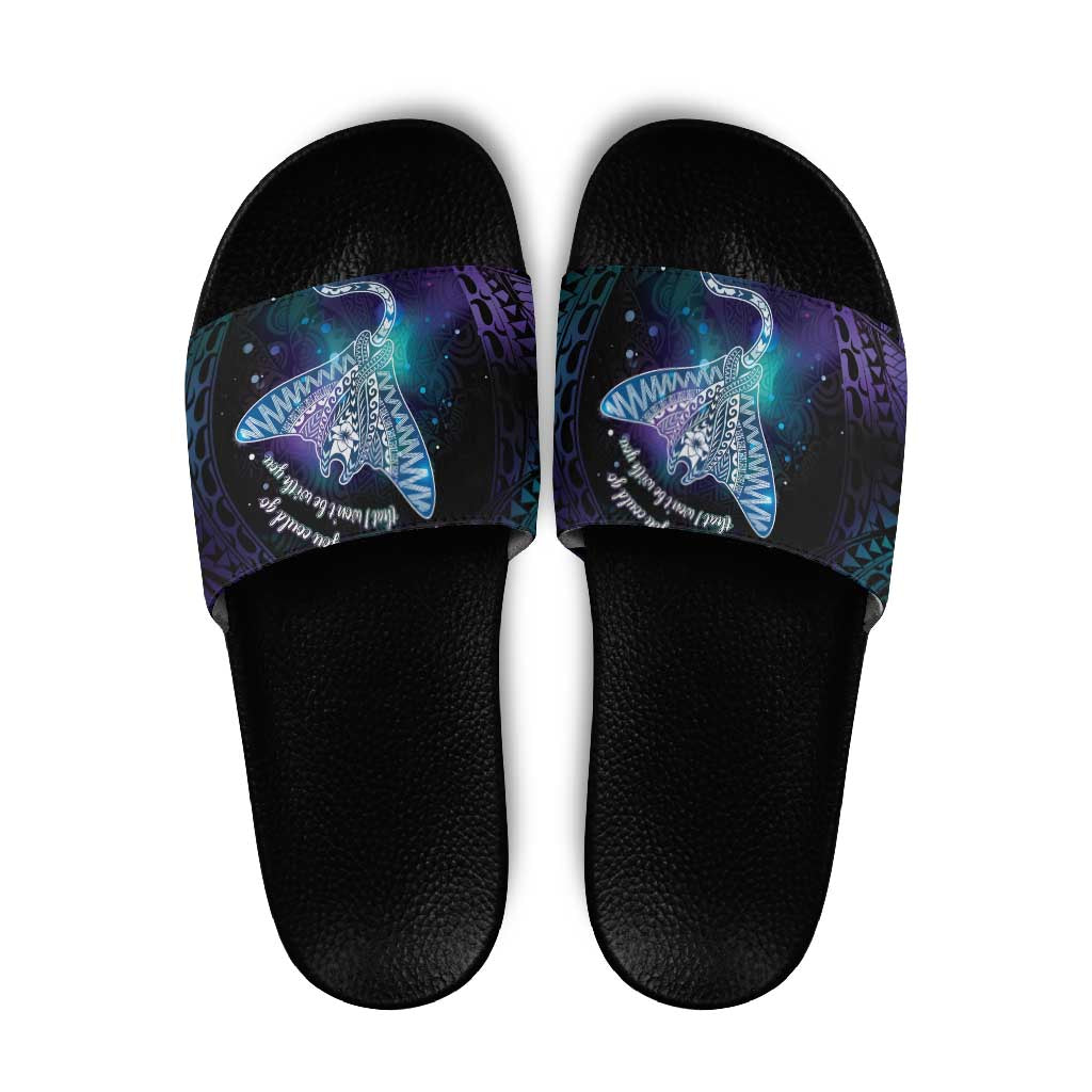 Polynesian Tala Manta Ray Slide Sandals Nowhere You Could Go That I Won't Be With You - Polynesian Pride