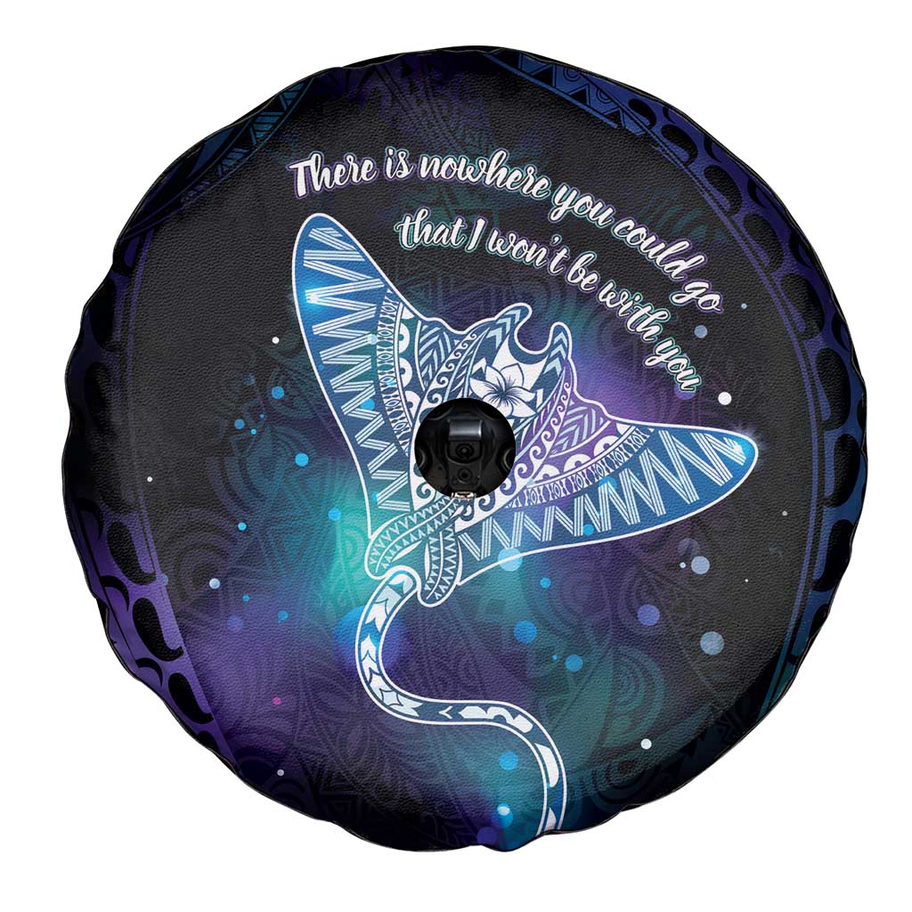 Polynesian Tala Manta Ray Spare Tire Cover Nowhere You Could Go That I Won't Be With You - Polynesian Pride