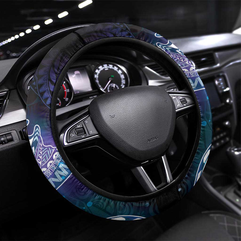 Polynesian Tala Manta Ray Steering Wheel Cover Nowhere You Could Go That I Won't Be With You - Polynesian Pride