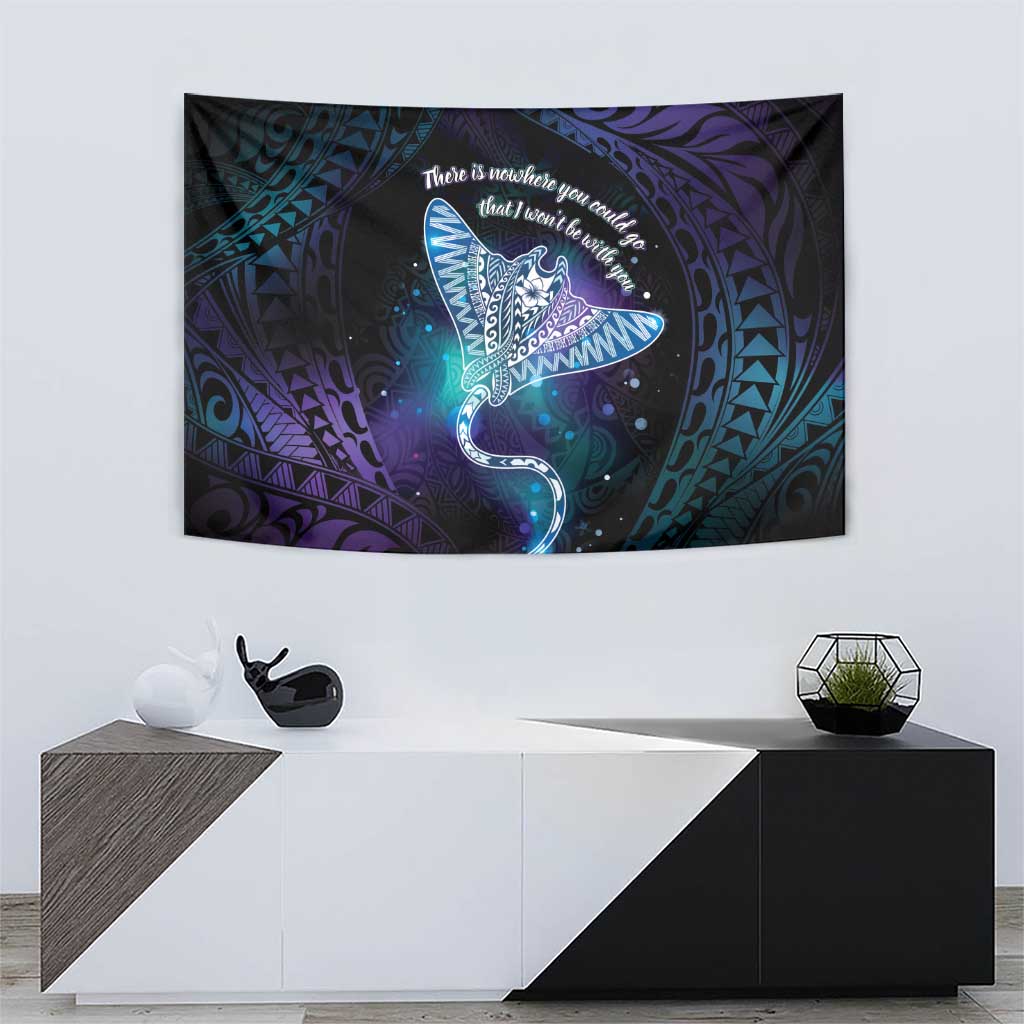 Polynesian Tala Manta Ray Tapestry Nowhere You Could Go That I Won't Be With You - Polynesian Pride