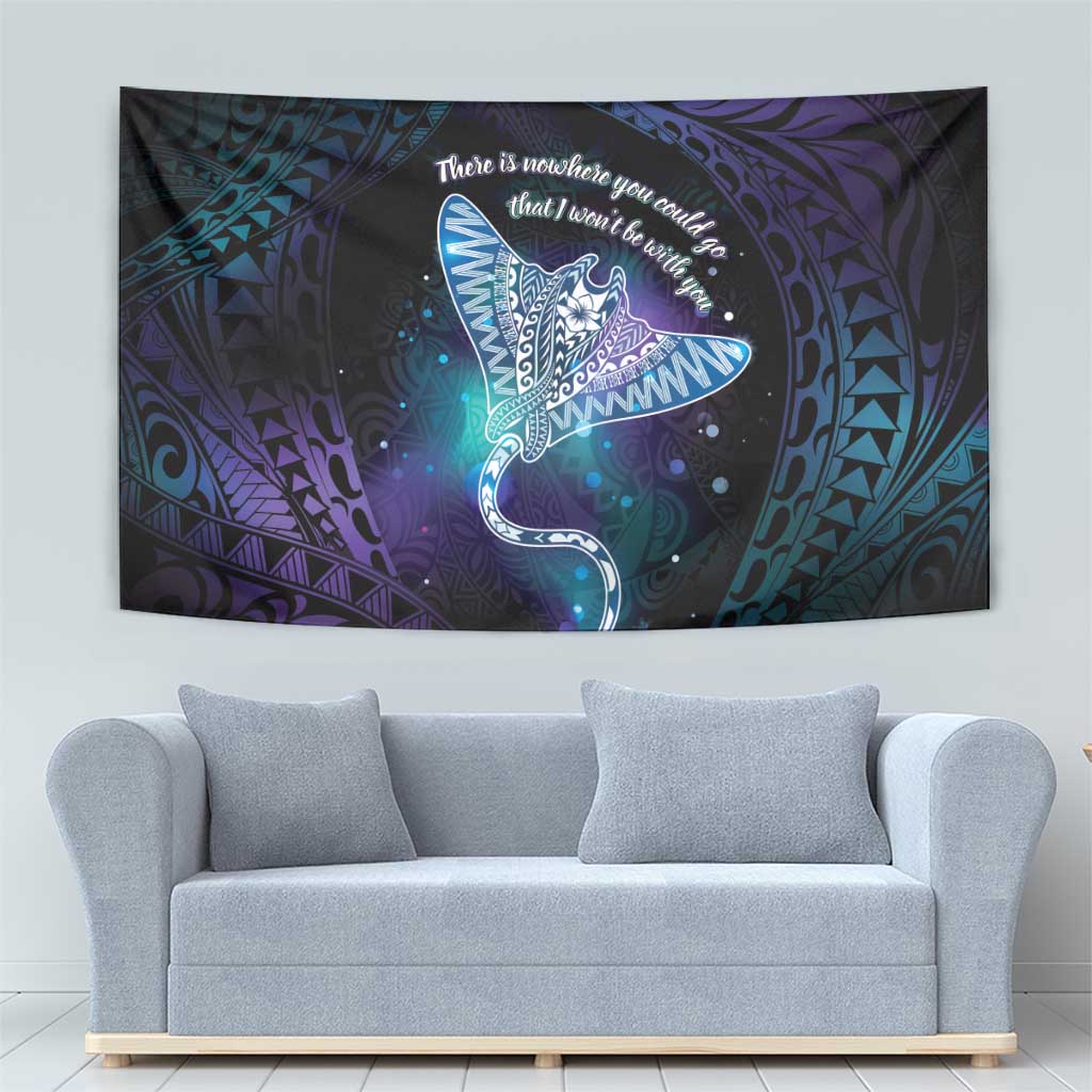 Polynesian Tala Manta Ray Tapestry Nowhere You Could Go That I Won't Be With You - Polynesian Pride