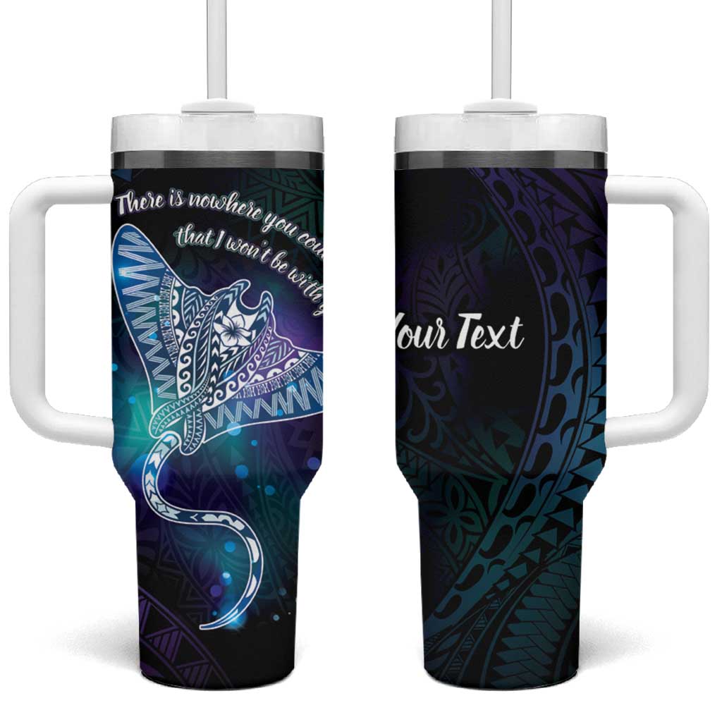 Polynesian Tala Manta Ray Tumbler With Handle Nowhere You Could Go That I Won't Be With You - Polynesian Pride