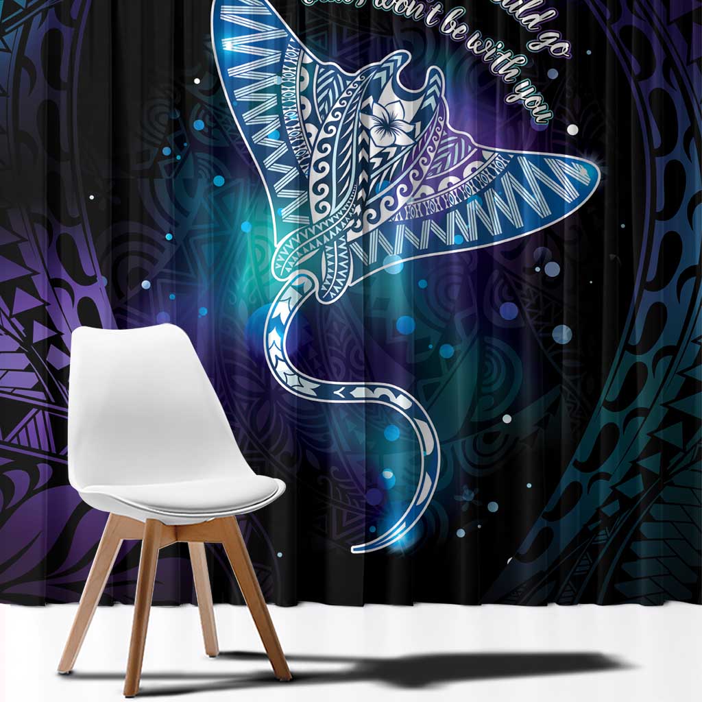 Polynesian Tala Manta Ray Window Curtain Nowhere You Could Go That I Won't Be With You - Polynesian Pride