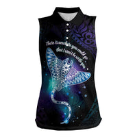Polynesian Tala Manta Ray Women Sleeveless Polo Shirt Nowhere You Could Go That I Won't Be With You - Polynesian Pride