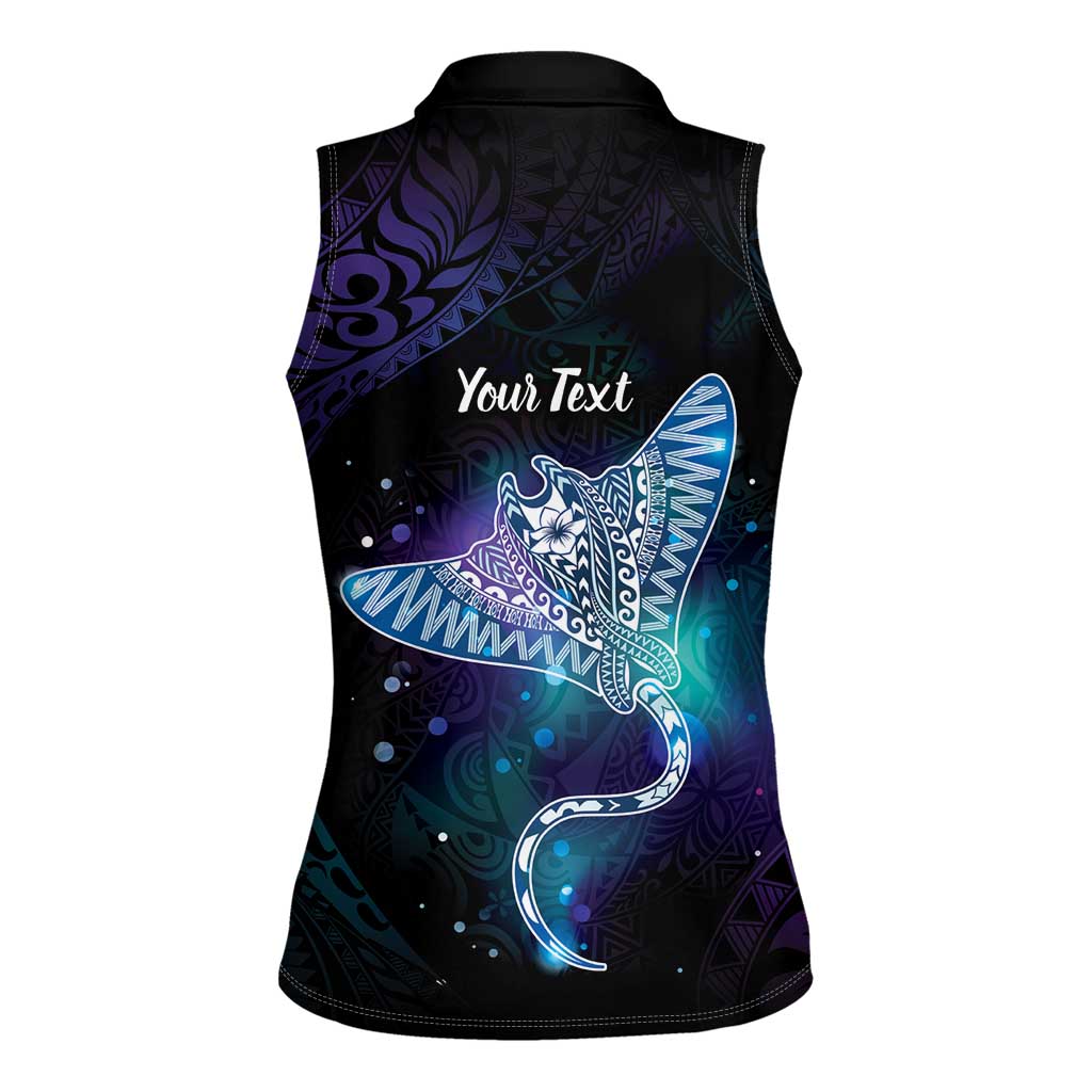 Polynesian Tala Manta Ray Women Sleeveless Polo Shirt Nowhere You Could Go That I Won't Be With You - Polynesian Pride