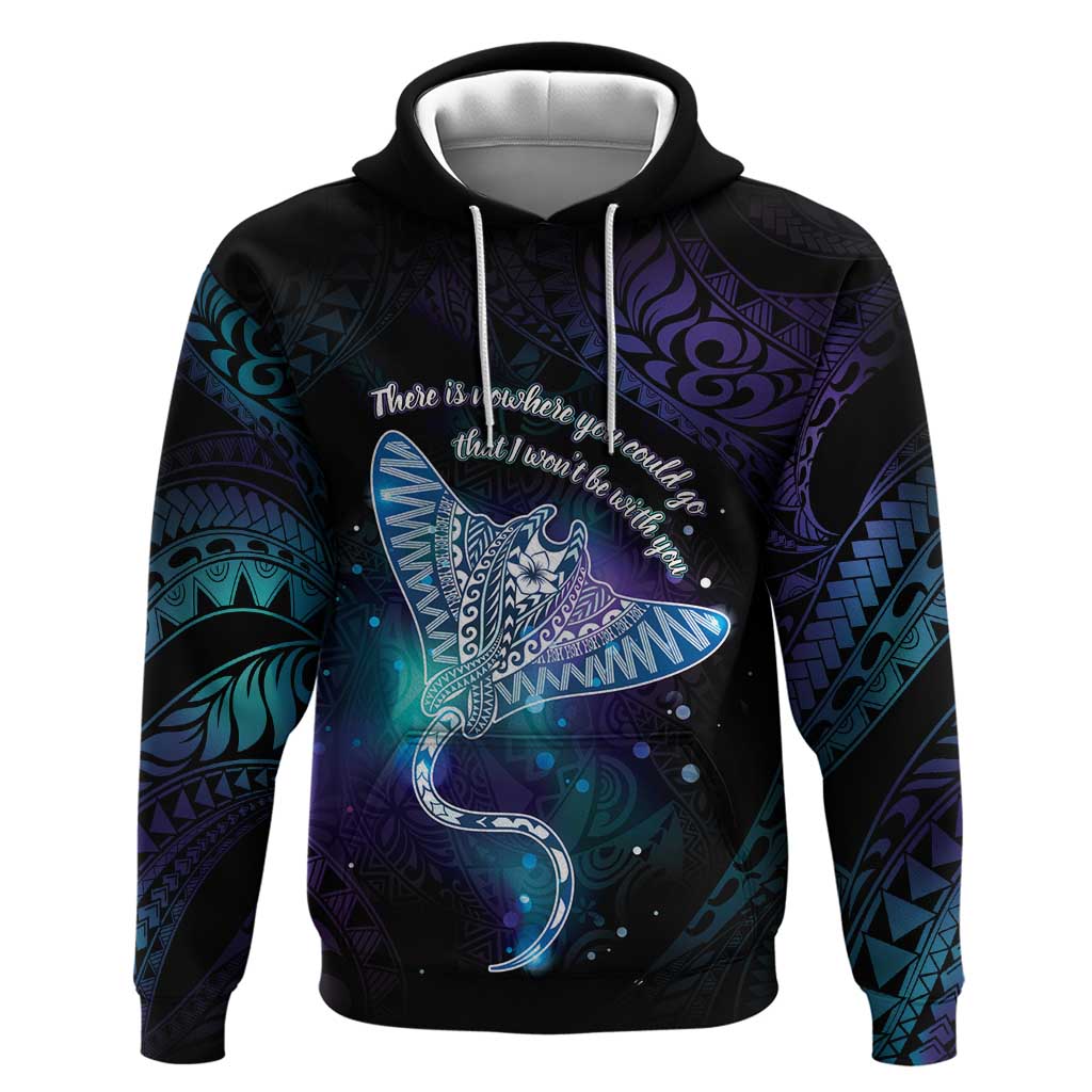 Polynesian Tala Manta Ray Zip Hoodie Nowhere You Could Go That I Won't Be With You - Polynesian Pride