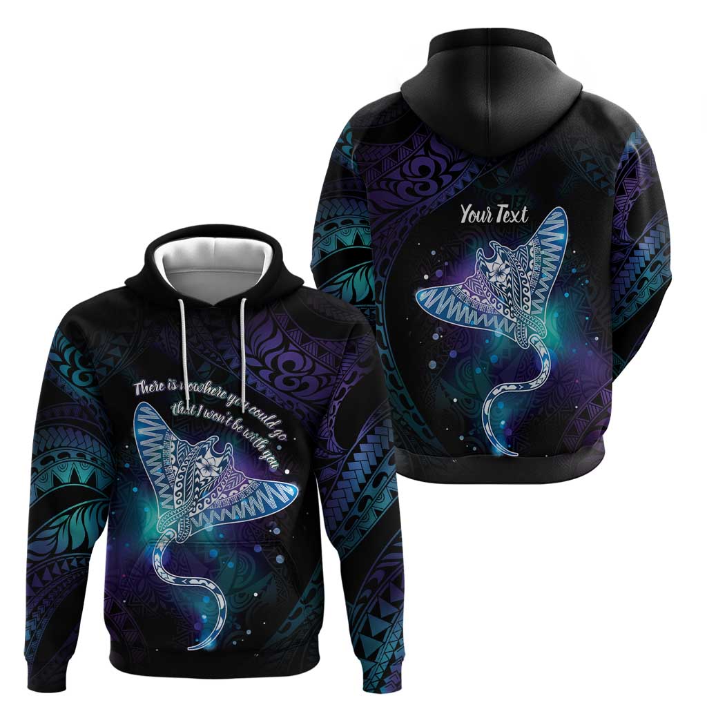 Polynesian Tala Manta Ray Zip Hoodie Nowhere You Could Go That I Won't Be With You - Polynesian Pride