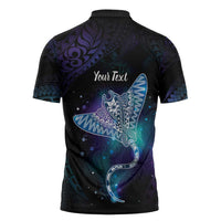 Polynesian Tala Manta Ray Zipper Polo Shirt Nowhere You Could Go That I Won't Be With You - Polynesian Pride