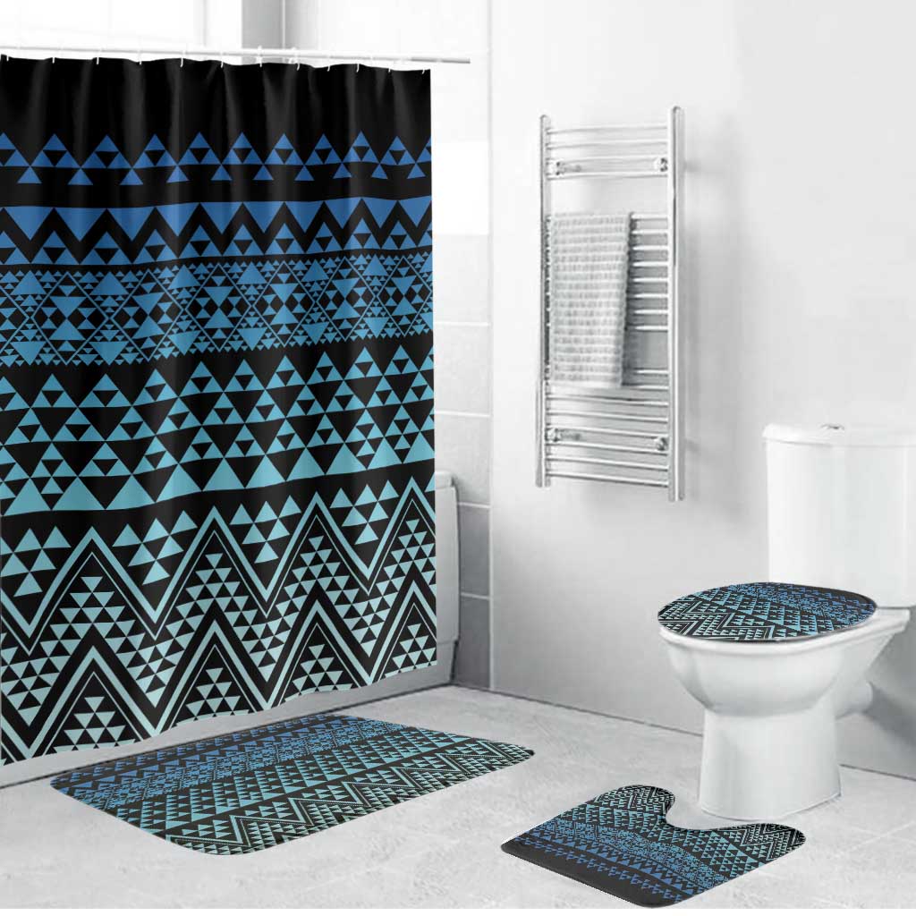 Maori Niho Taniwha Te Wheiao Bathroom Set Moana Blue - Polynesian Pride