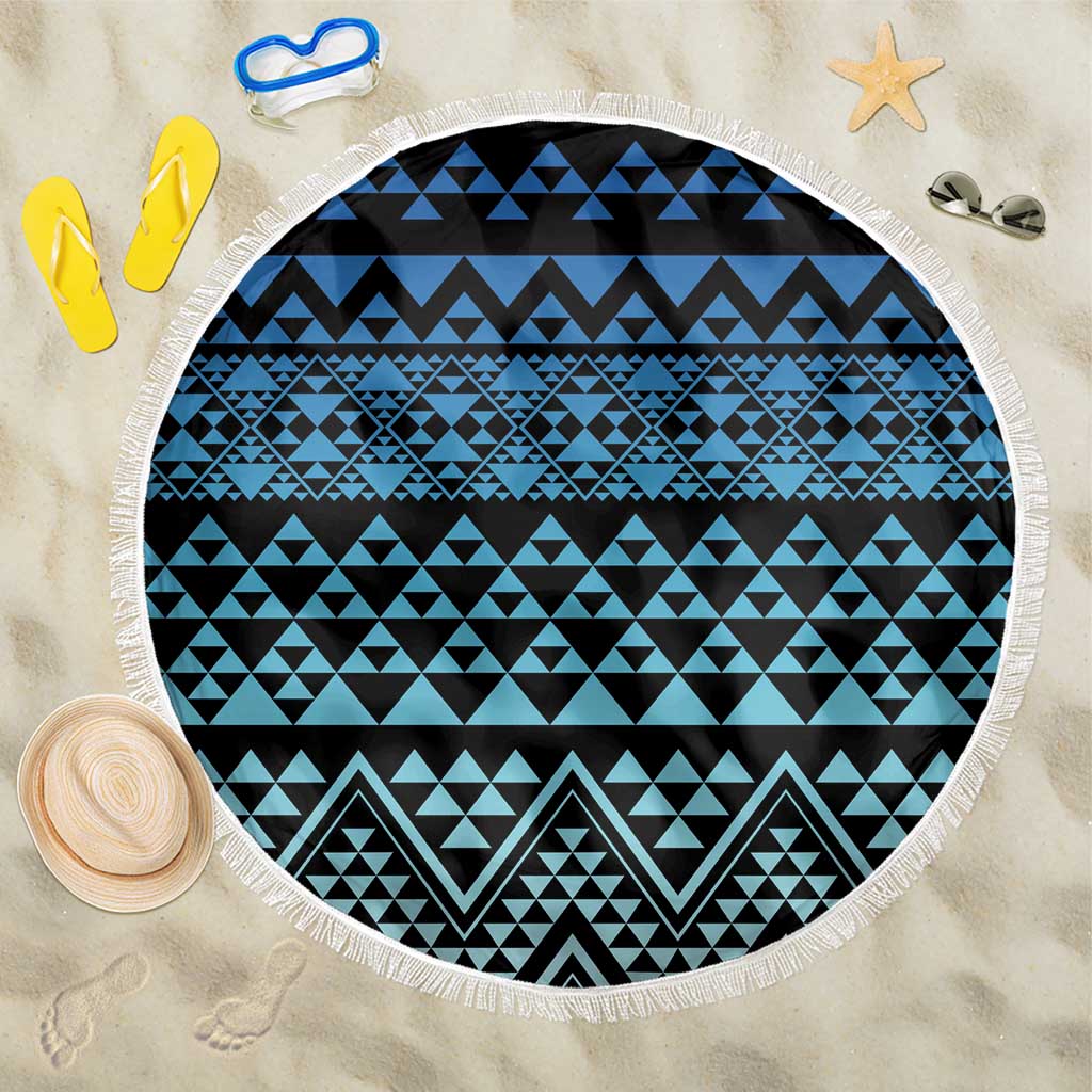 Maori Niho Taniwha Te Wheiao Beach Blanket Moana Blue - Polynesian Pride