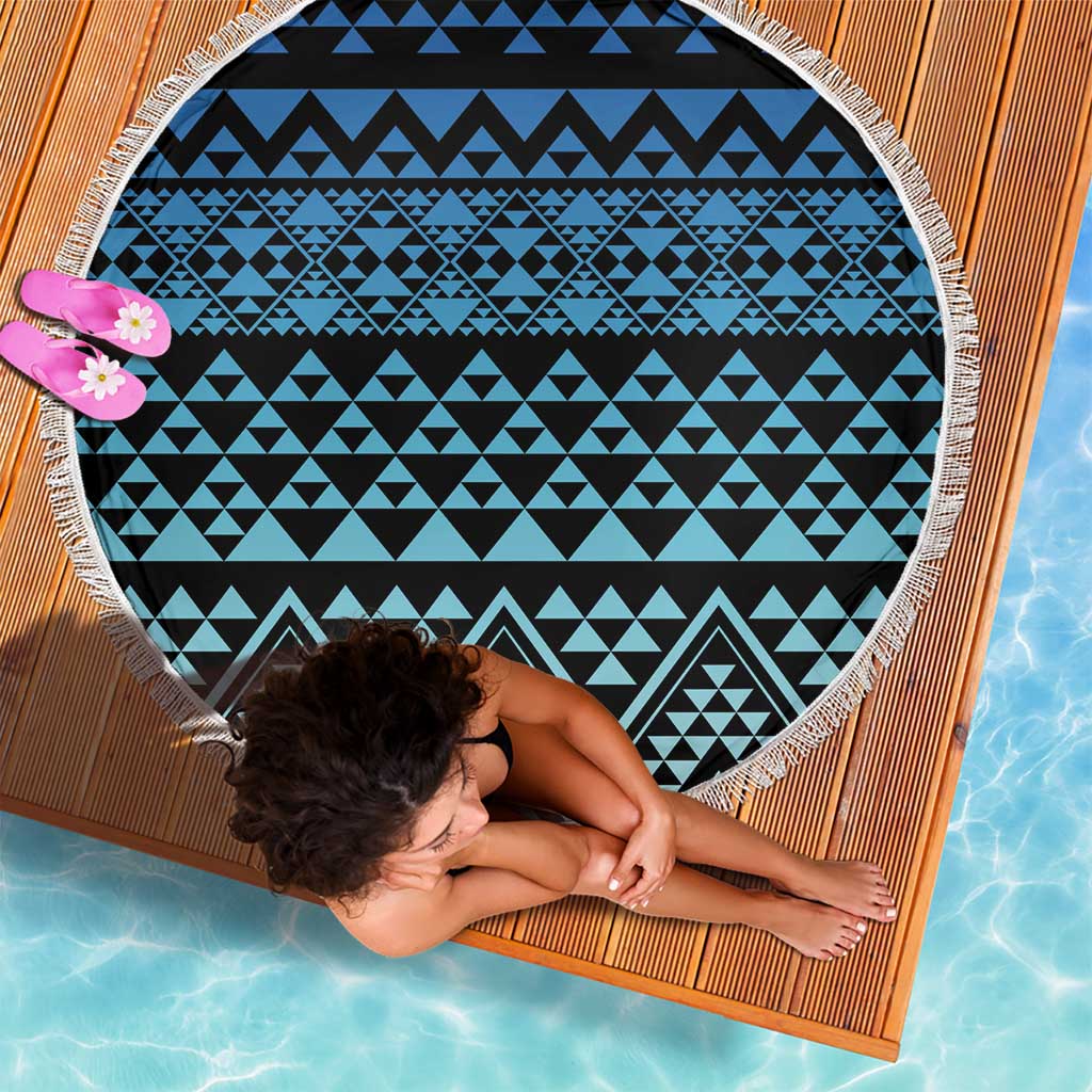 Maori Niho Taniwha Te Wheiao Beach Blanket Moana Blue - Polynesian Pride