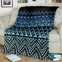 Maori Niho Taniwha Te Wheiao Blanket Moana Blue - Polynesian Pride