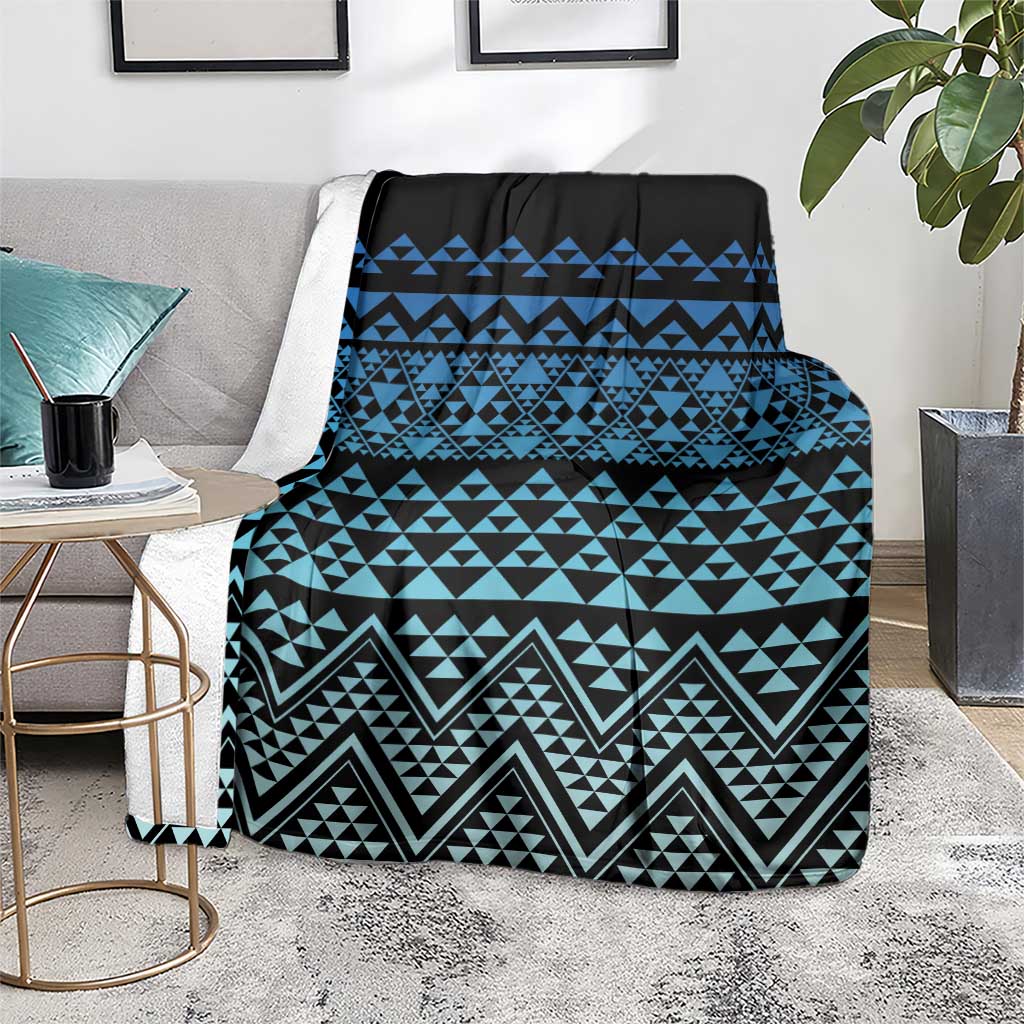 Maori Niho Taniwha Te Wheiao Blanket Moana Blue - Polynesian Pride