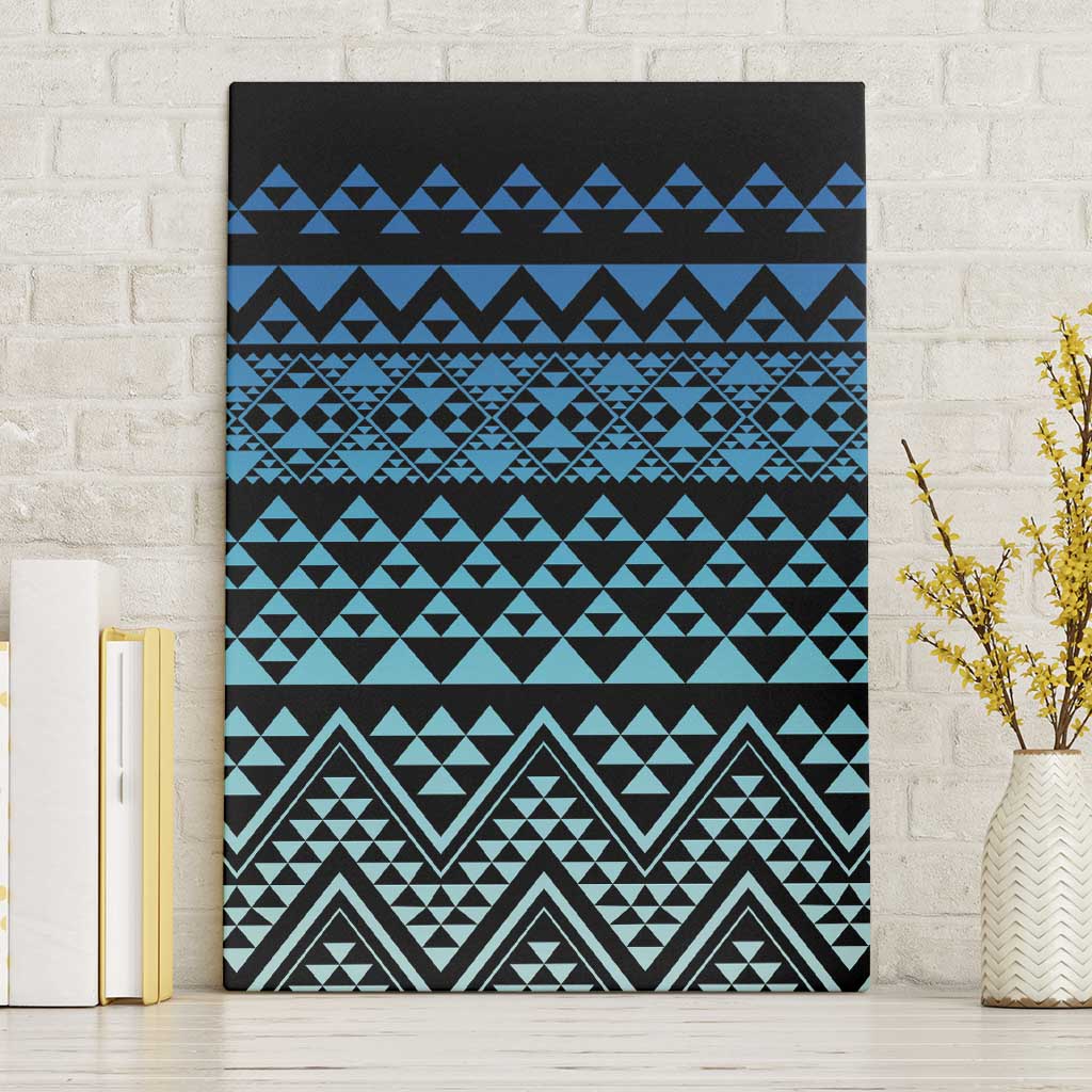 Maori Niho Taniwha Te Wheiao Canvas Wall Art Moana Blue - Polynesian Pride