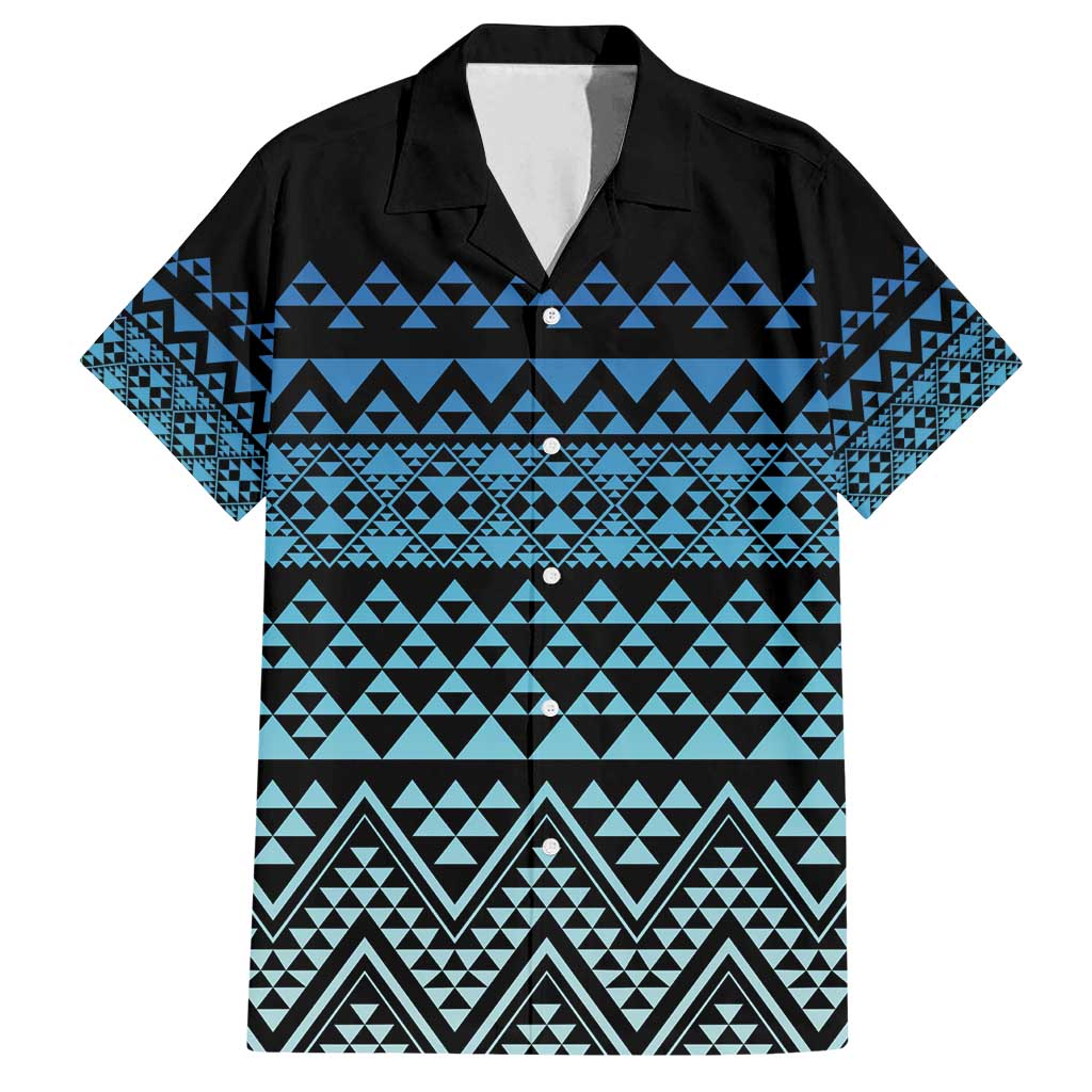 Maori Niho Taniwha Te Wheiao Family Matching Tank Maxi Dress and Hawaiian Shirt Moana Blue - Polynesian Pride