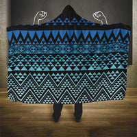 Maori Niho Taniwha Te Wheiao Hooded Blanket Moana Blue - Polynesian Pride