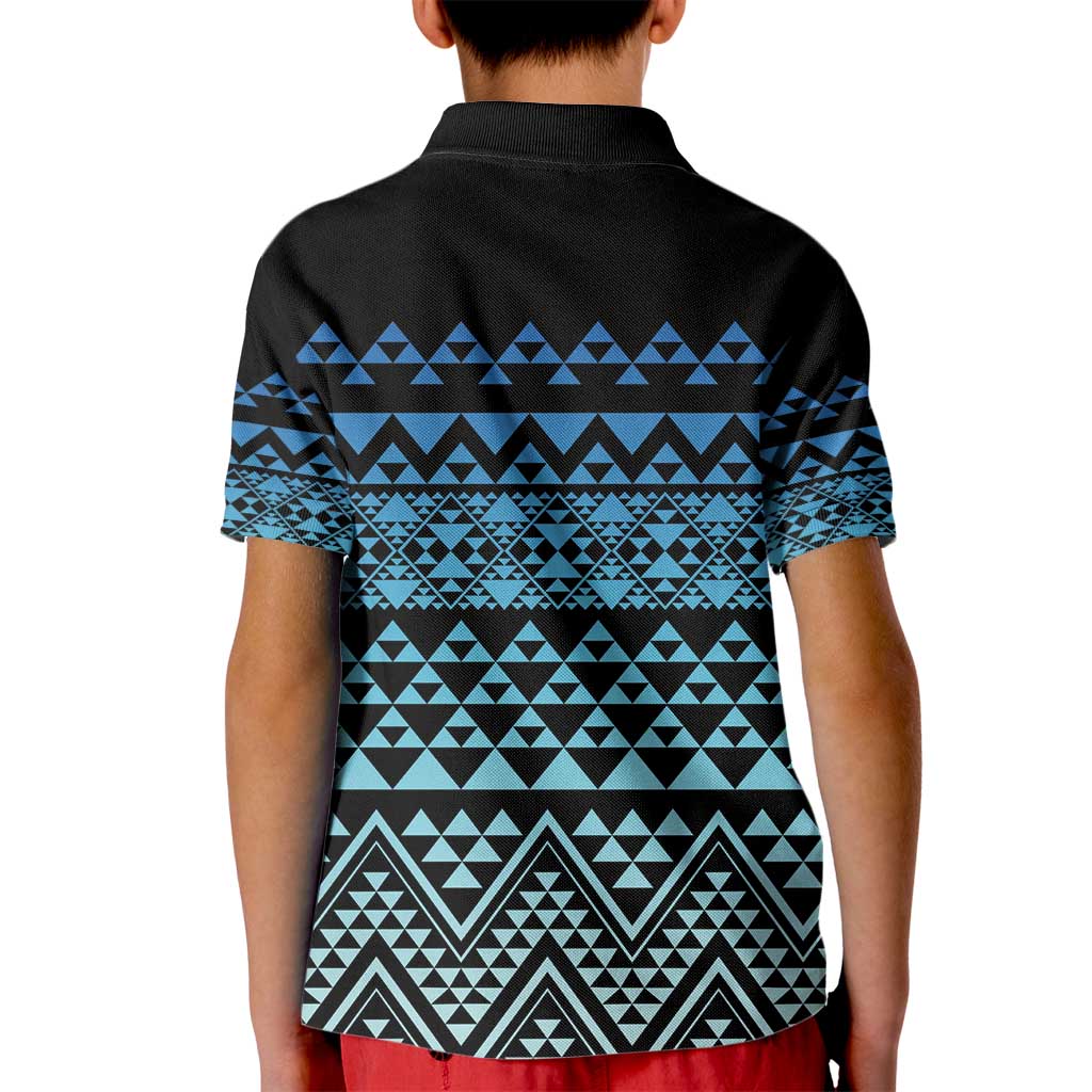 Maori Niho Taniwha Te Wheiao Kid Polo Shirt Moana Blue - Polynesian Pride
