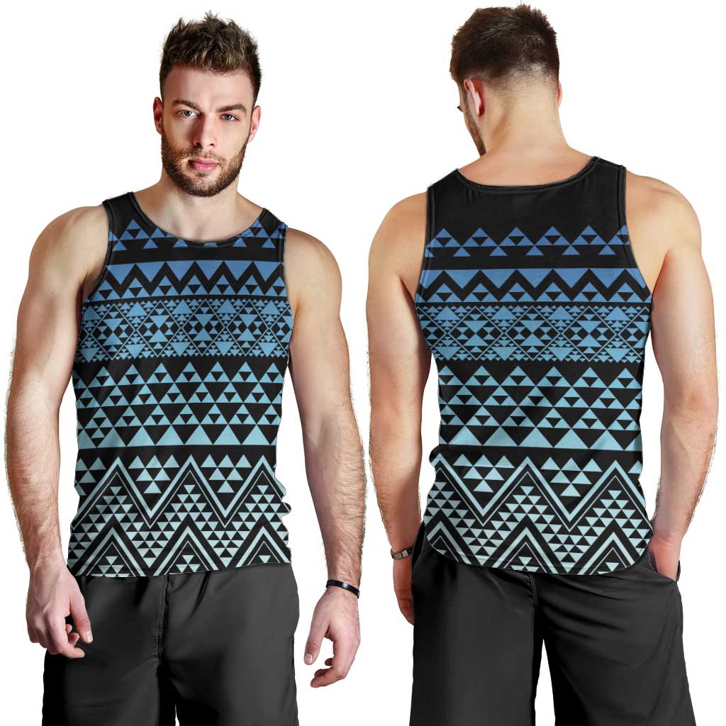 Maori Niho Taniwha Te Wheiao Men Tank Top Moana Blue - Polynesian Pride