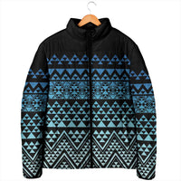 Maori Niho Taniwha Te Wheiao Padded Jacket Moana Blue - Polynesian Pride