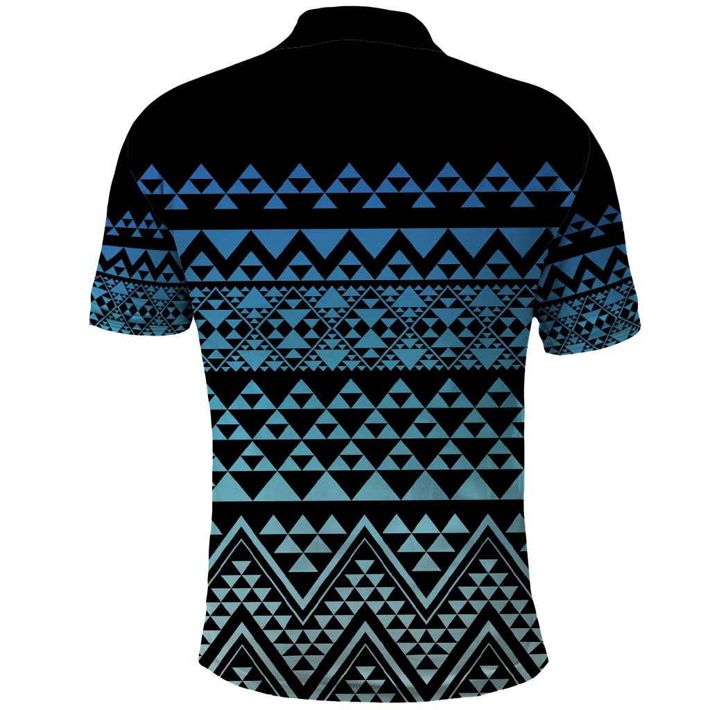 Maori Niho Taniwha Te Wheiao Polo Shirt Moana Blue - Polynesian Pride