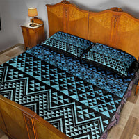 Maori Niho Taniwha Te Wheiao Quilt Bed Set Moana Blue - Polynesian Pride
