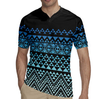 Maori Niho Taniwha Te Wheiao Rugby Jersey Moana Blue - Polynesian Pride