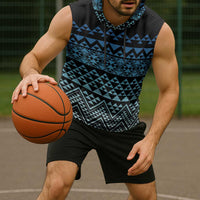 Maori Niho Taniwha Te Wheiao Sleeveless Hoodie Moana Blue - Polynesian Pride