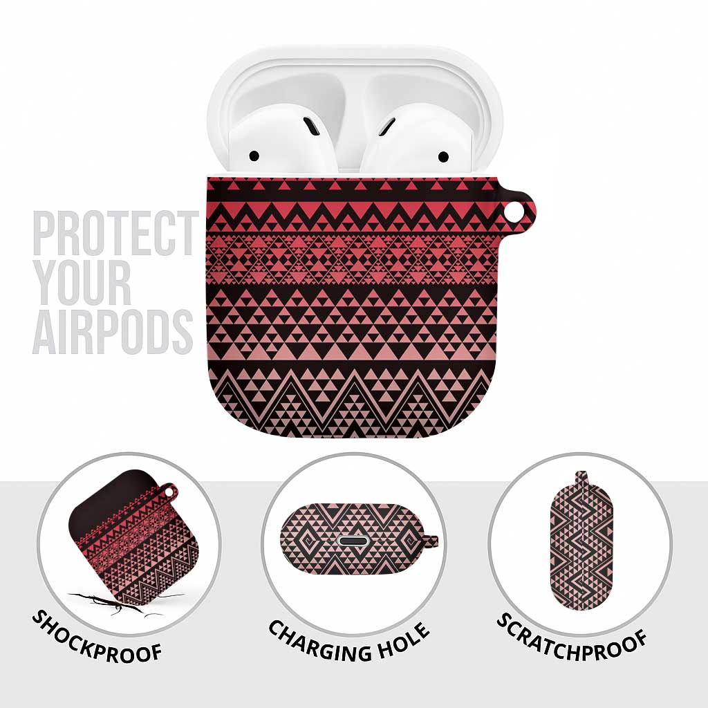 Maori Niho Taniwha Te Wheiao AirPods Case Terracotta - Polynesian Pride