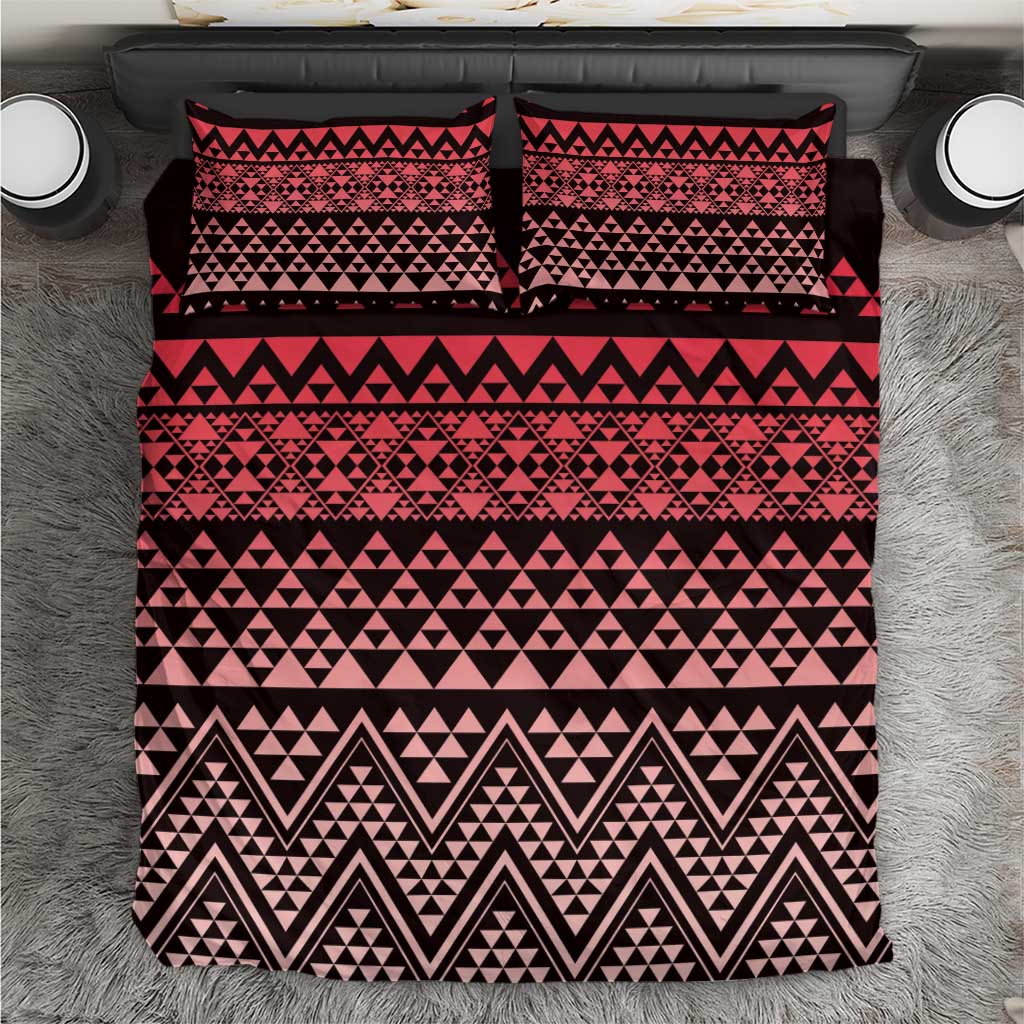 Maori Niho Taniwha Te Wheiao Bedding Set Terracotta - Polynesian Pride