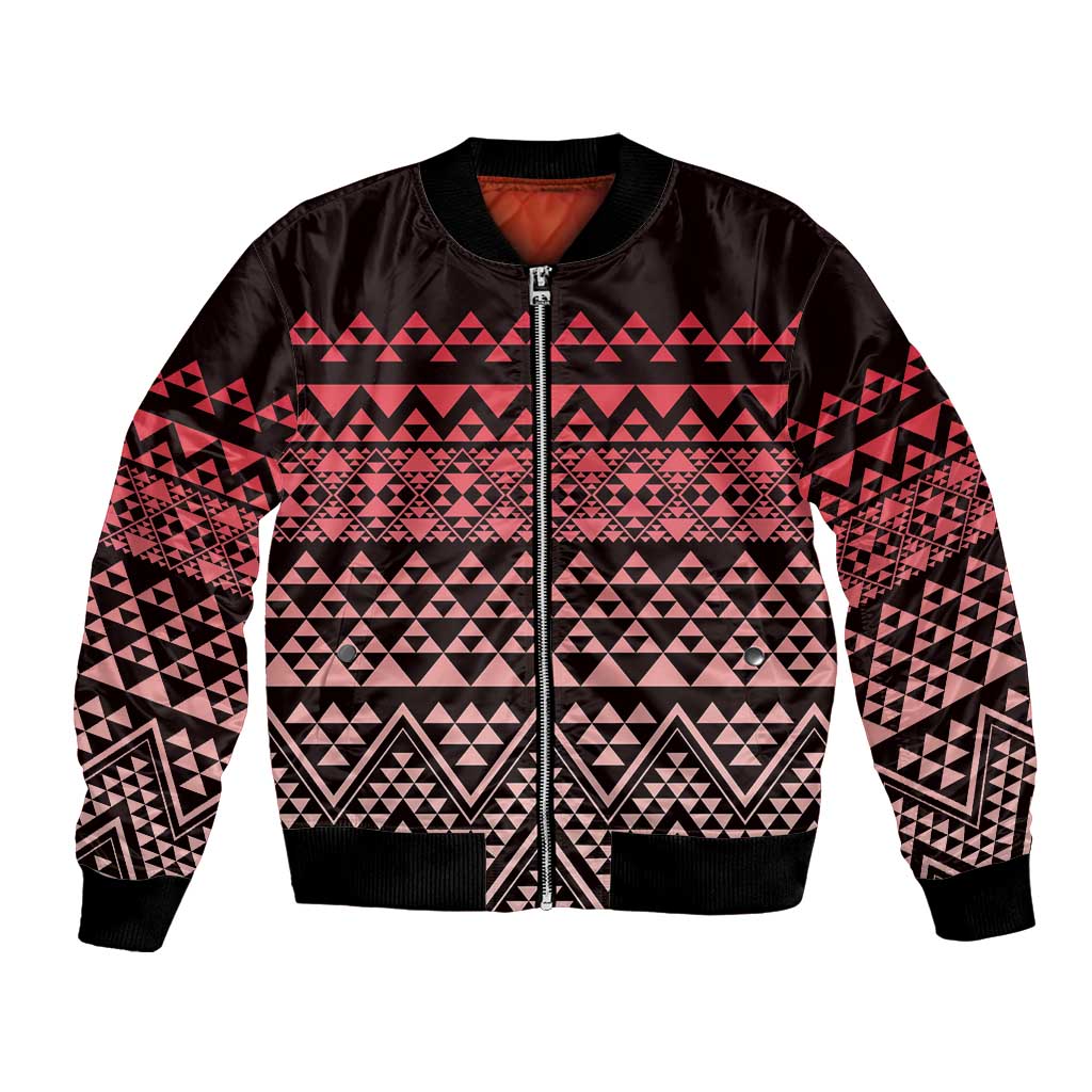 Maori Niho Taniwha Te Wheiao Bomber Jacket Terracotta - Polynesian Pride