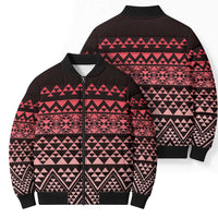 Maori Niho Taniwha Te Wheiao Bomber Puffer Jacket Terracotta - Polynesian Pride