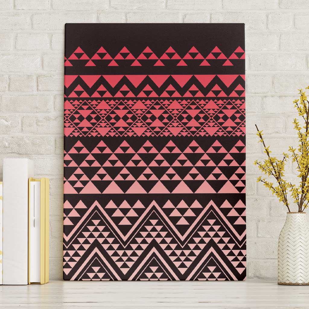 Maori Niho Taniwha Te Wheiao Canvas Wall Art Terracotta - Polynesian Pride