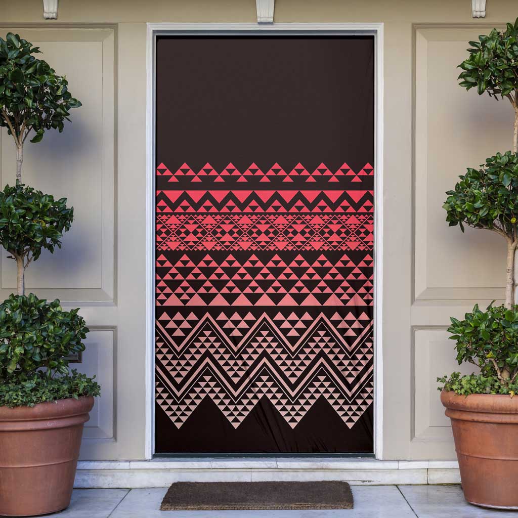 Maori Niho Taniwha Te Wheiao Door Cover Terracotta - Polynesian Pride