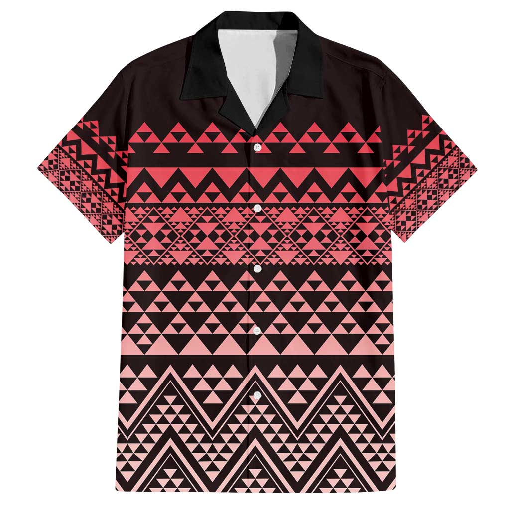 Maori Niho Taniwha Te Wheiao Family Matching Off Shoulder Short Dress and Hawaiian Shirt Terracotta - Polynesian Pride
