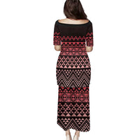 Maori Niho Taniwha Te Wheiao Family Matching Puletasi and Hawaiian Shirt Terracotta - Polynesian Pride