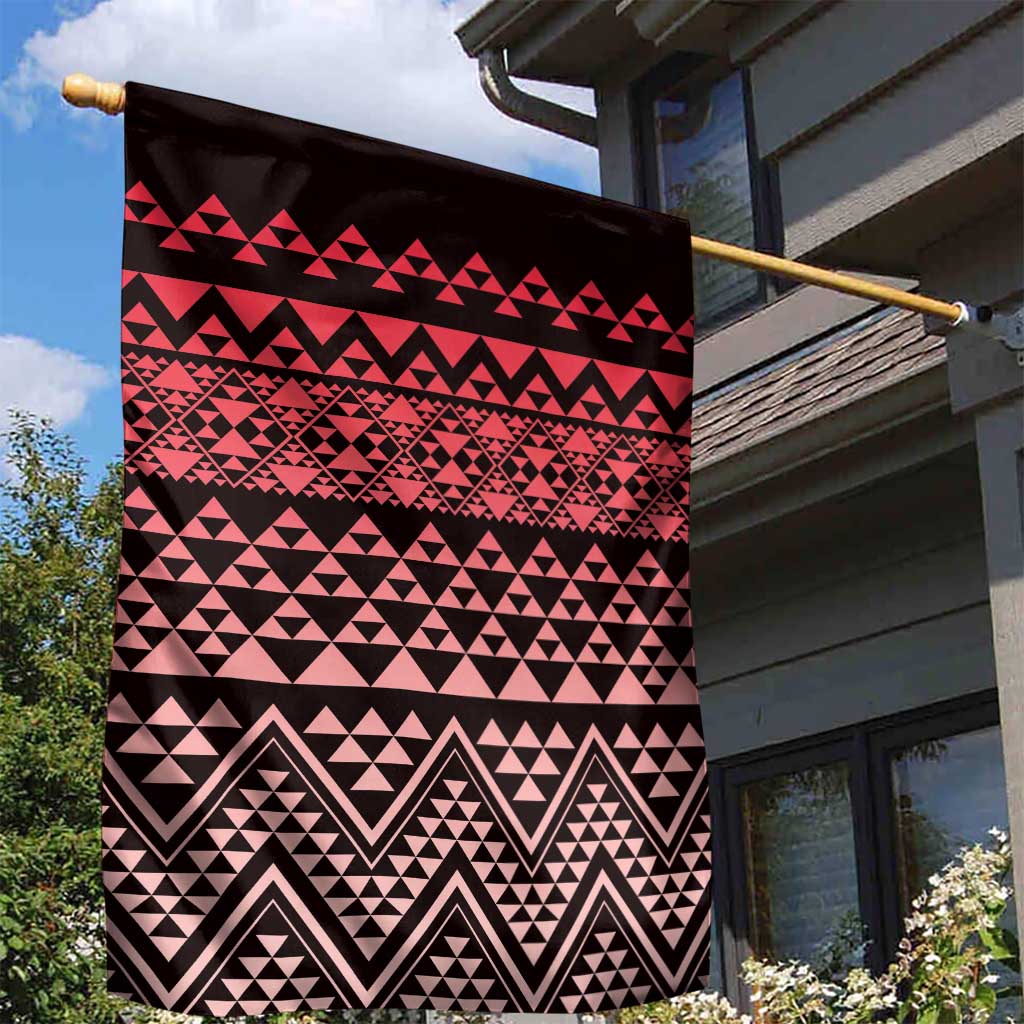 Maori Niho Taniwha Te Wheiao Garden Flag Terracotta - Polynesian Pride