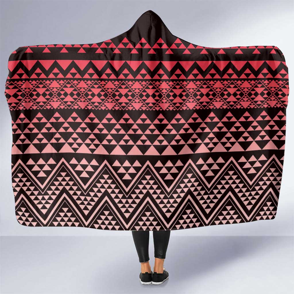 Maori Niho Taniwha Te Wheiao Hooded Blanket Terracotta - Polynesian Pride