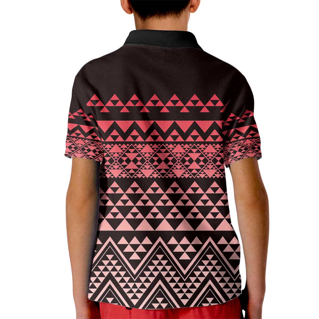 Maori Niho Taniwha Te Wheiao Kid Polo Shirt Terracotta - Polynesian Pride