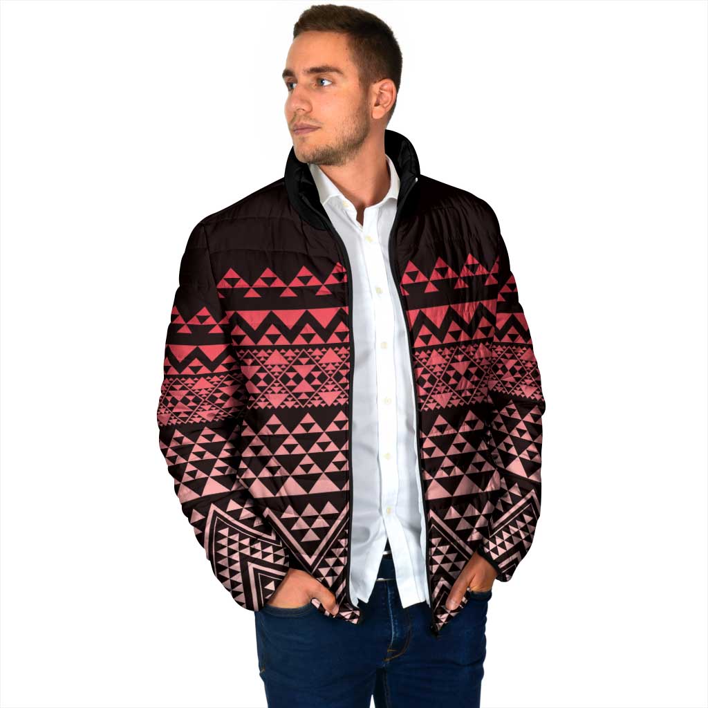 Maori Niho Taniwha Te Wheiao Padded Jacket Terracotta - Polynesian Pride