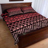Maori Niho Taniwha Te Wheiao Quilt Bed Set Terracotta - Polynesian Pride