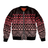Maori Niho Taniwha Te Wheiao Sleeve Zip Bomber Jacket Terracotta - Polynesian Pride