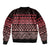 Maori Niho Taniwha Te Wheiao Sleeve Zip Bomber Jacket Terracotta - Polynesian Pride