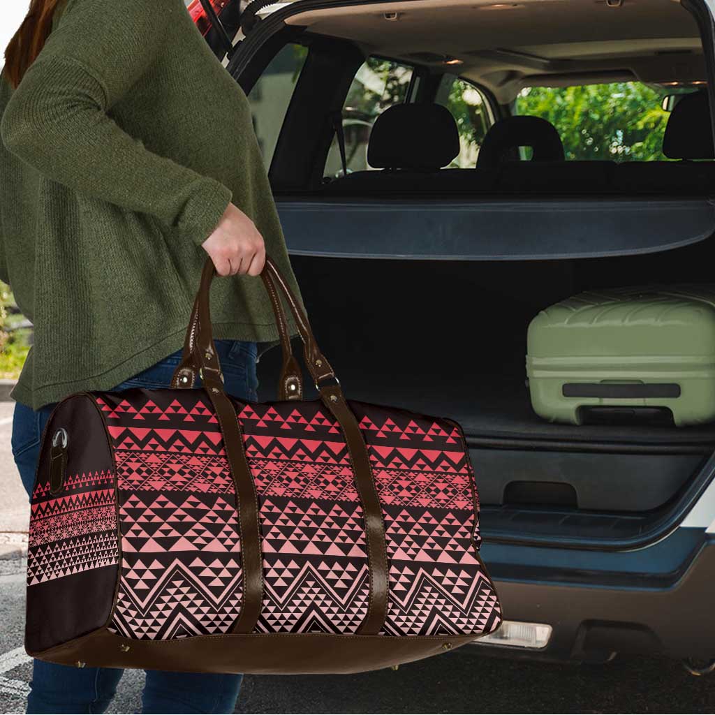 Maori Niho Taniwha Te Wheiao Travel Bag Terracotta - Polynesian Pride