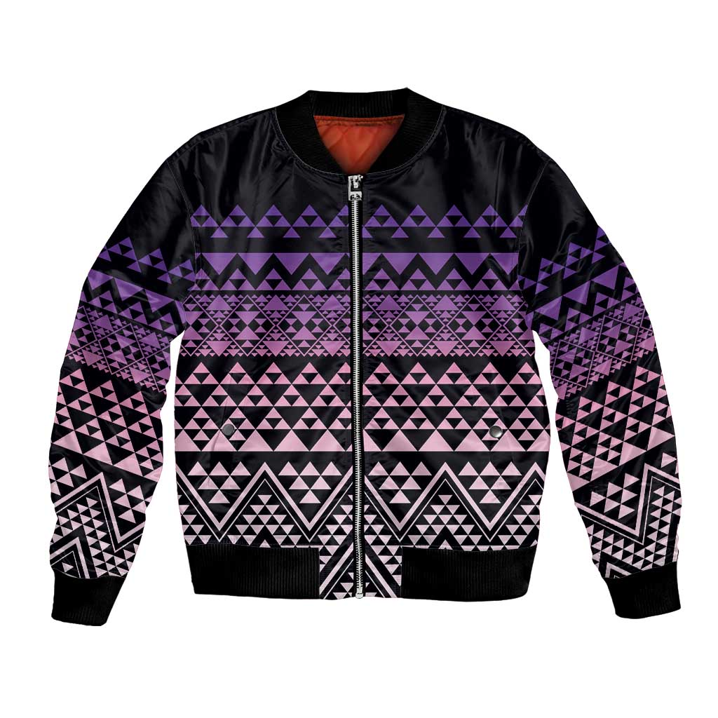 Maori Niho Taniwha Te Wheiao Bomber Jacket Waiporoporo - Polynesian Pride