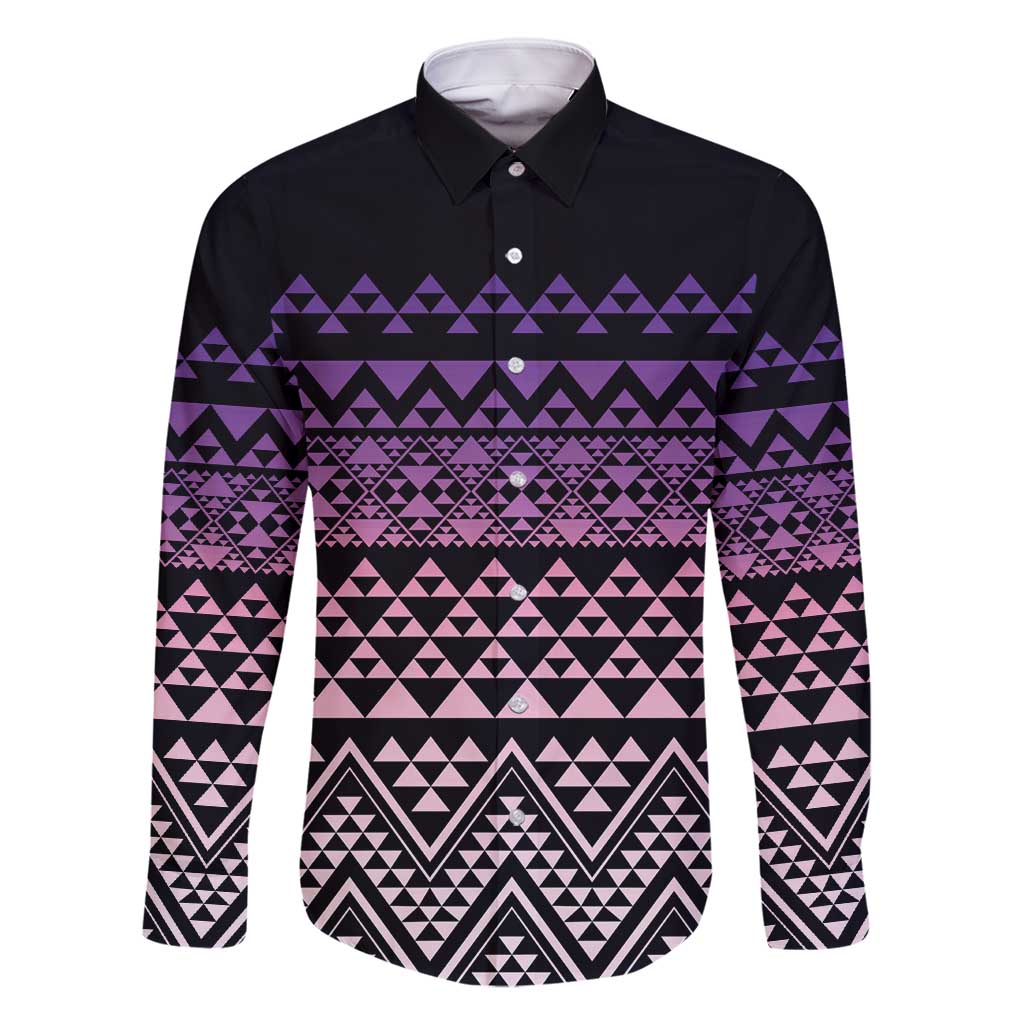 Maori Niho Taniwha Te Wheiao Family Matching Long Sleeve Bodycon Dress and Hawaiian Shirt Waiporoporo - Polynesian Pride